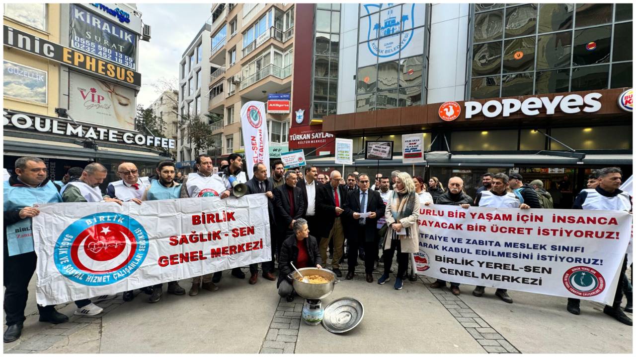 İzmir’de memurlardan maaş zamlarına helvalı – Fatihalı tepki!